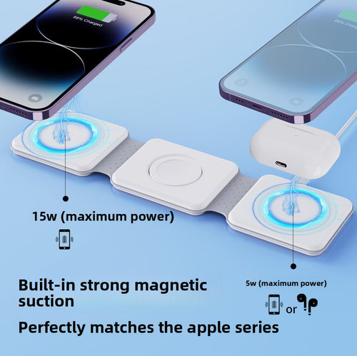 Cargador Inalámbrico Magnético 15W 3 en 1