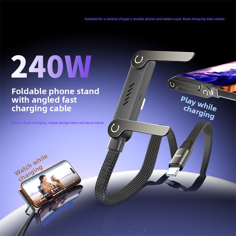 Cable Cargador Rápido con Soporte Plegable 2 en 1